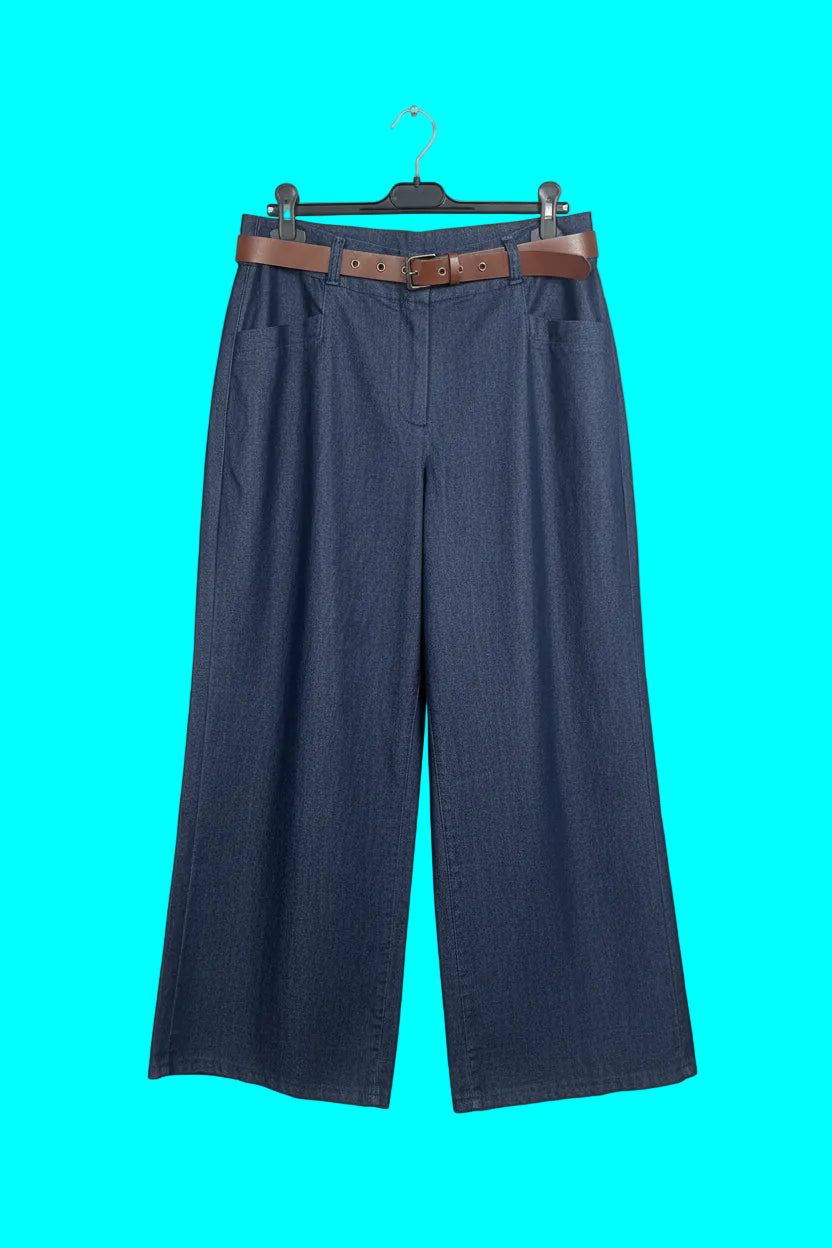 JEANS ESTIVI A PALAZZO CON CINTURA