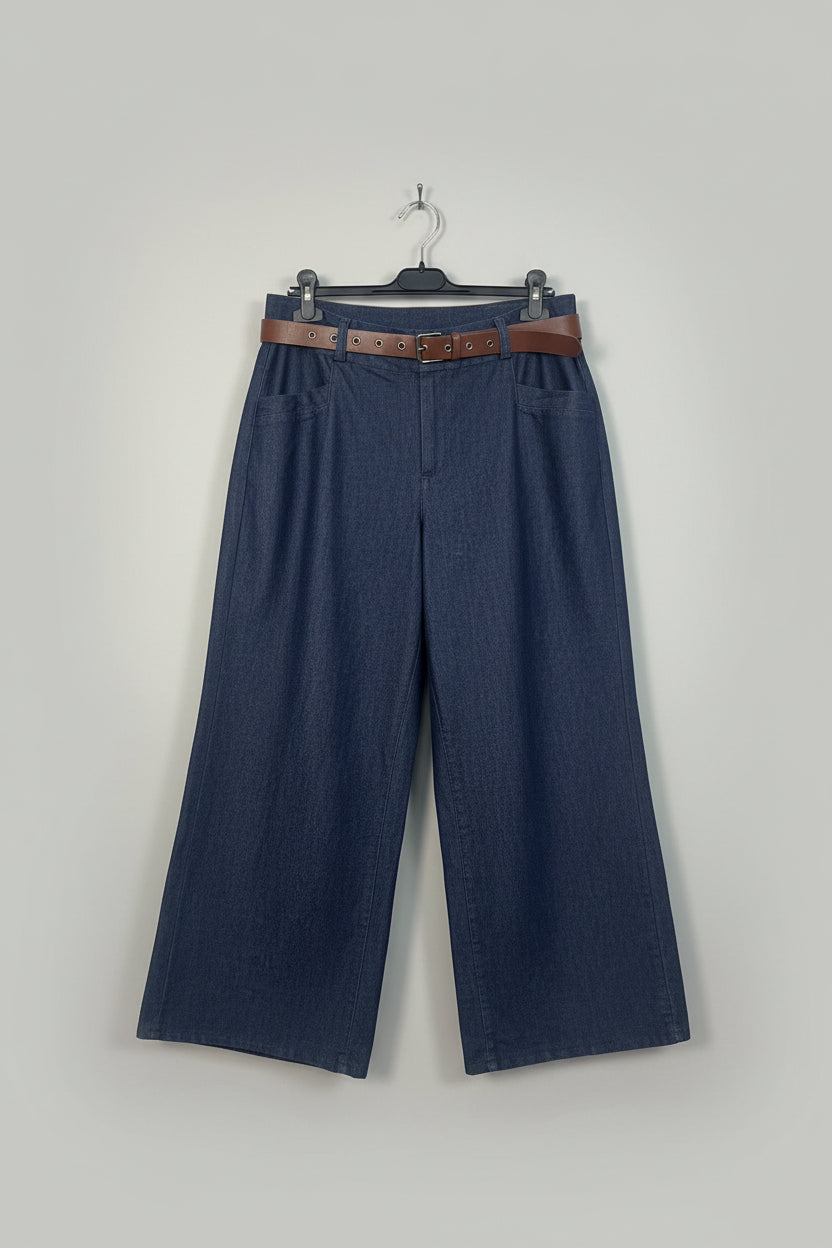 JEANS ESTIVI A PALAZZO CON CINTURA